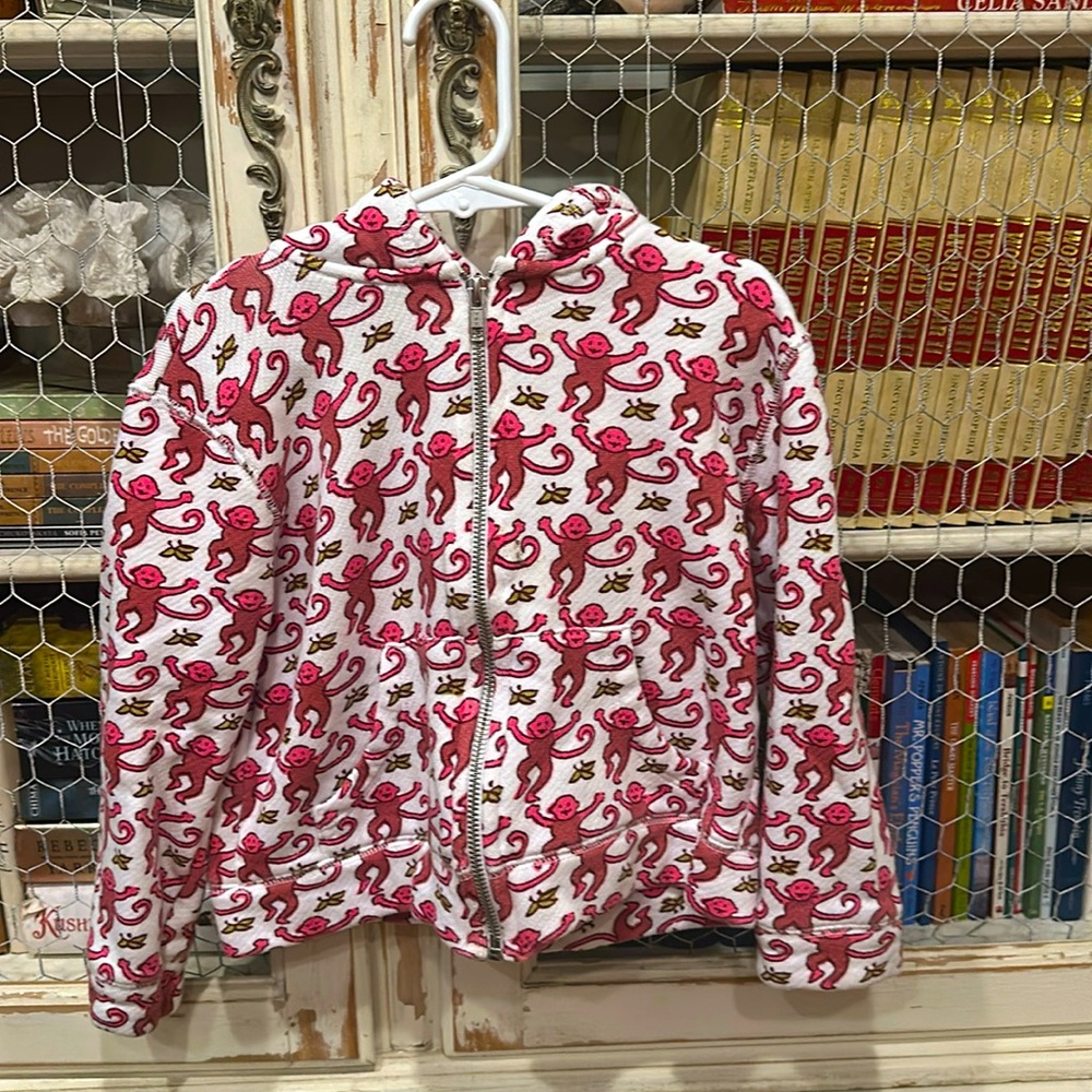 Roller Rabbit Monkey Print Harley Hoodie Girls Size 10